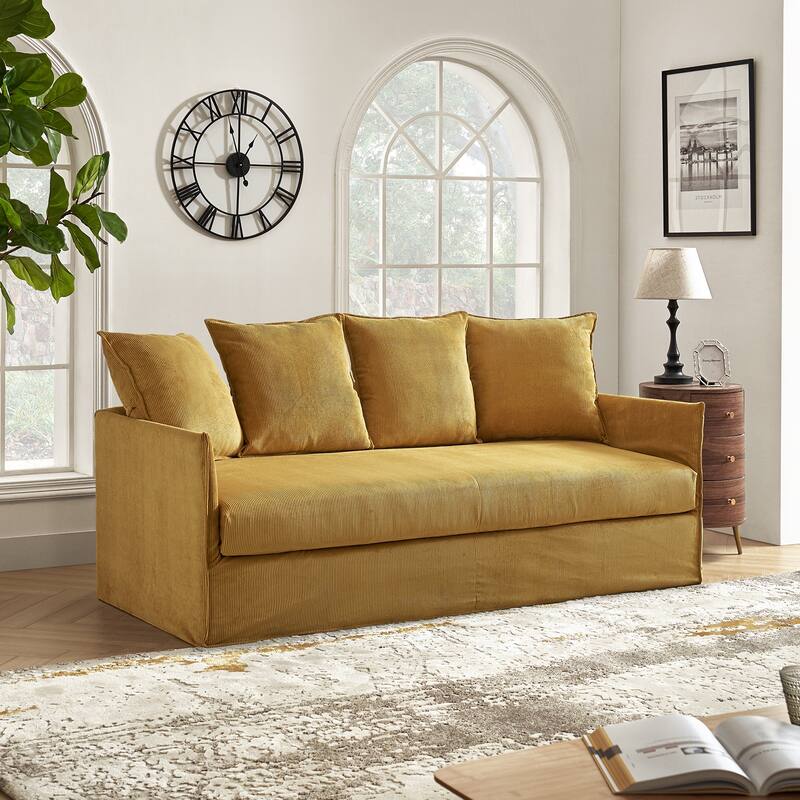 Gottfried 80" Slipcovered Sofa with Two Slipcovers by HULALA HOME
