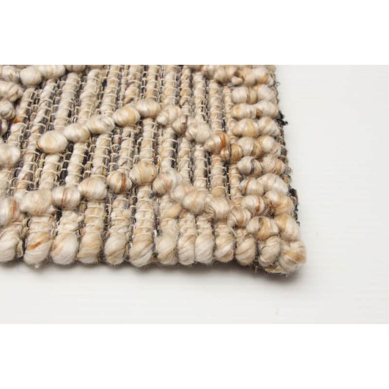ECARPETGALLERY Braid weave Sienna Tan Wool Rug - 5'1 x 8'0