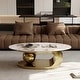 preview thumbnail 22 of 34, 51" Modern Pandora Oval Coffee Table with Glossy Sintered stone top, Luxury Coffee Table, Stainless Steel Legs for Livingroom