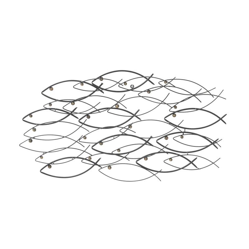 Metal Fish Indoor Outdoor Home Wall Decor - Dark Gray - Roche River Decor - Dark Gray