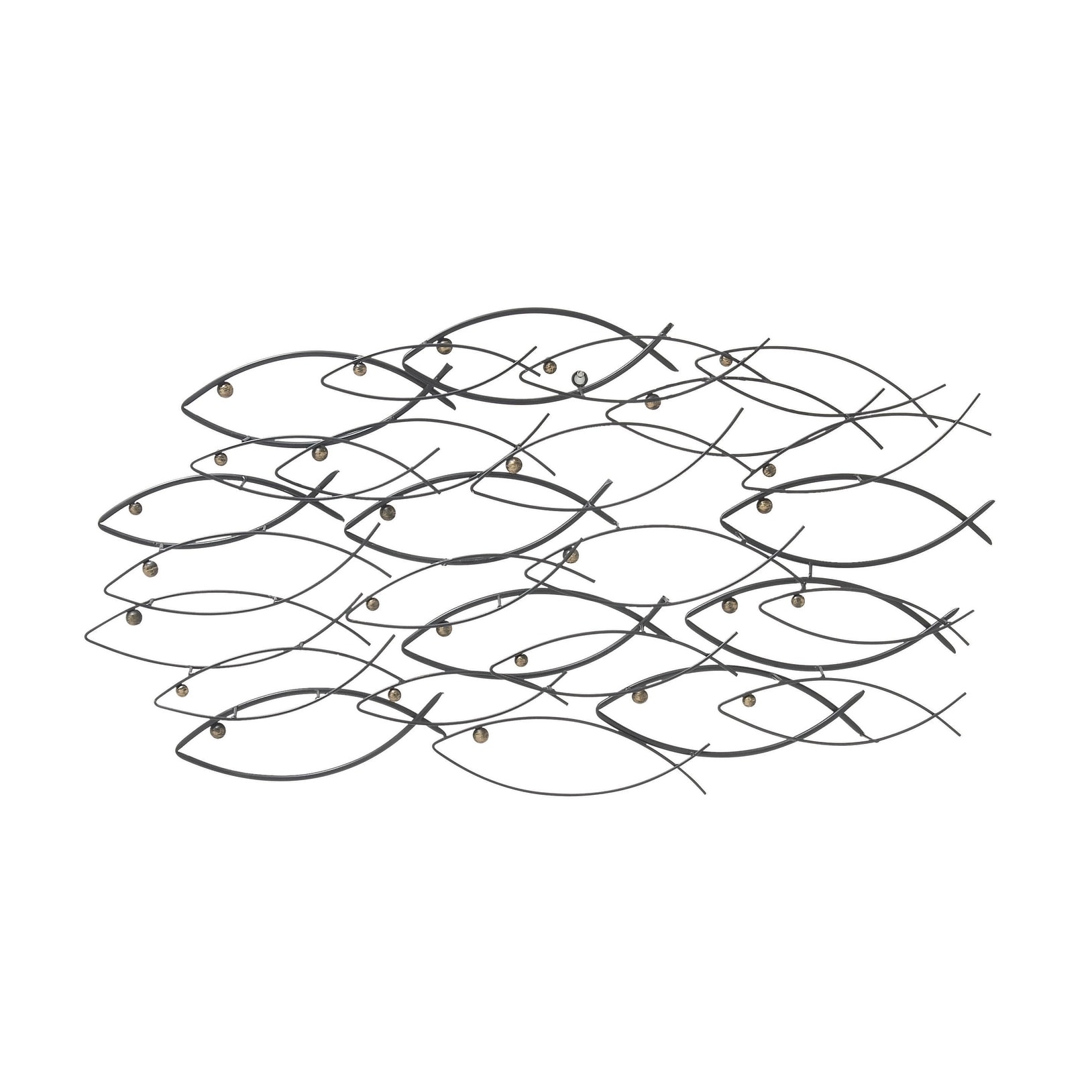 Metal Fish Indoor Outdoor Home Wall Decor - Dark Gray - Roche River Decor