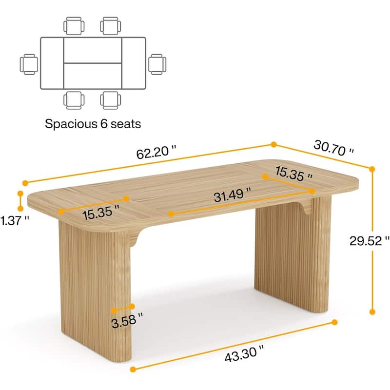 62" Modern Executive Desk, Large with Double Pedestal Base