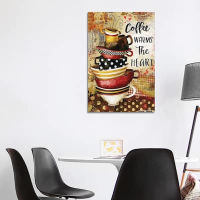 iCanvas "Coffee Warms The Heart" by Jennifer Lambein Canvas Print
