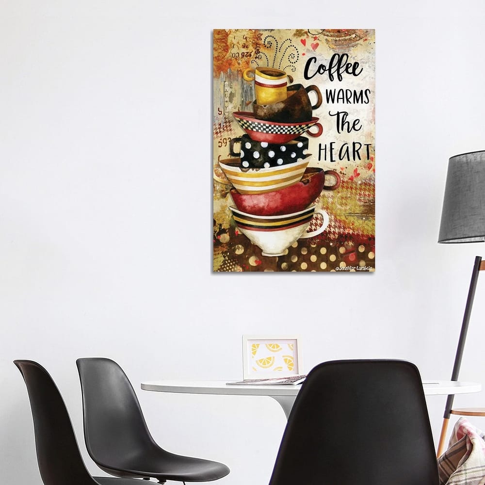 iCanvas "Coffee Warms The Heart" by Jennifer Lambein Canvas Print
