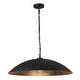 preview thumbnail 28 of 34, 1-Light Black Gold Oversized Metal Dome Pendant Light - 27in