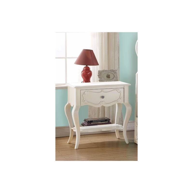 White 1 Drawer 17 in. W Nightstand with Sturdy Hardware and Ample Storage
