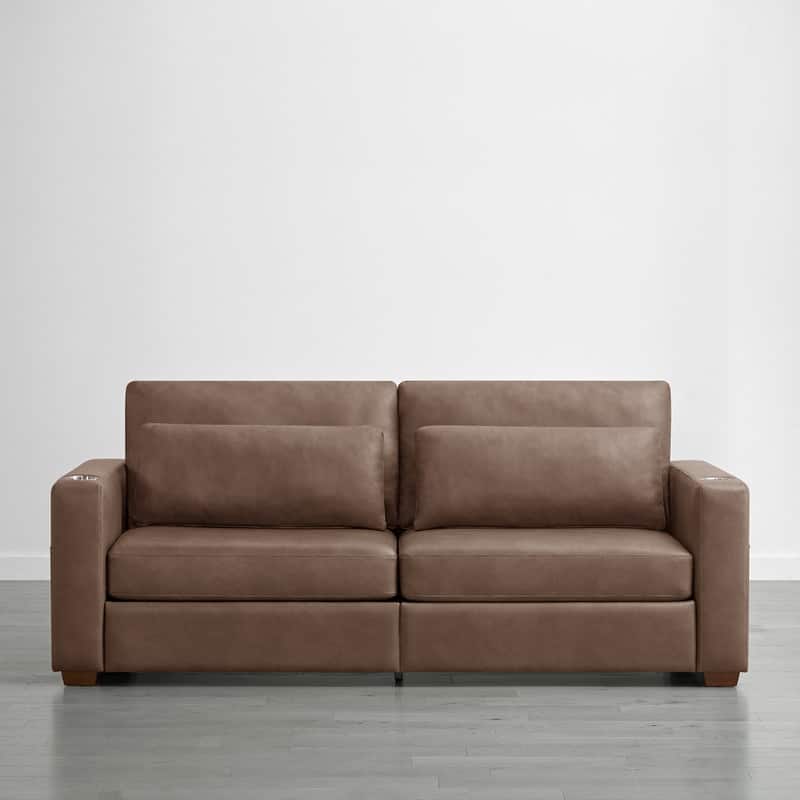 Spruce & Spring Ezra 89" Modern High Back Living Room Sofa with USB & Cup Holders