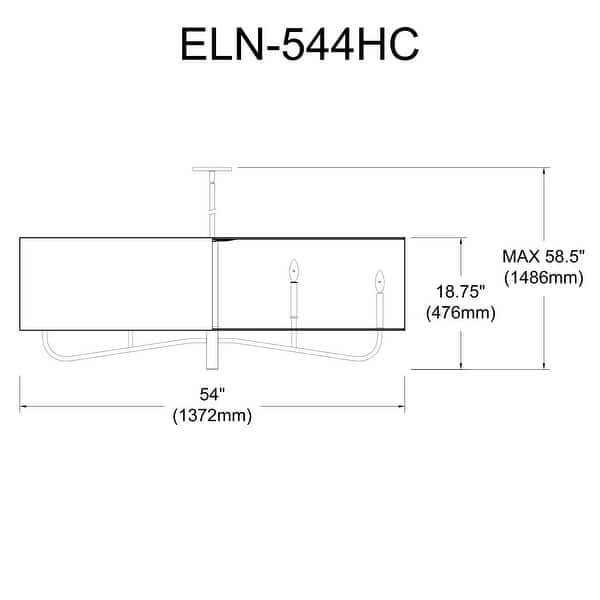 dimension image slide 0 of 2, 4 Light Incandescent Horizontal Chandelier Matte Black with White Shade