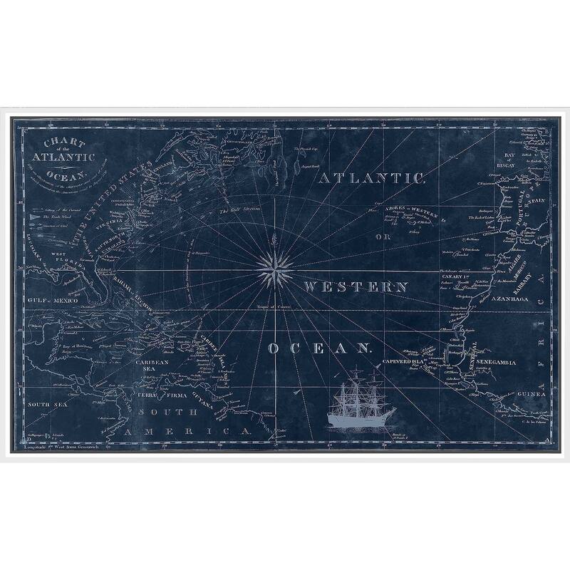 "Sailing Map" Print on Floating Canvas
