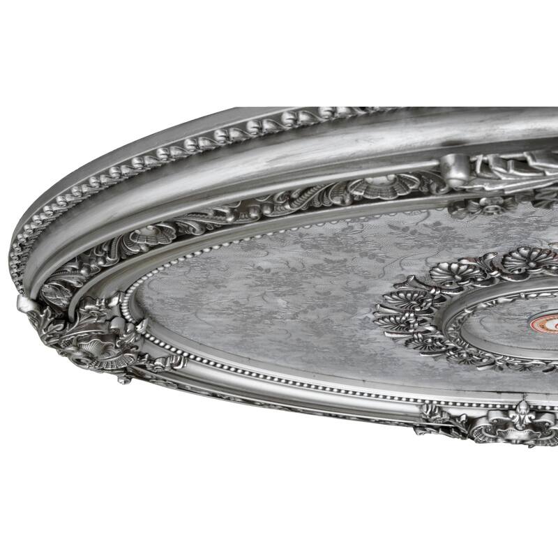 Antique Silver Petite Oval Ceiling Medallion