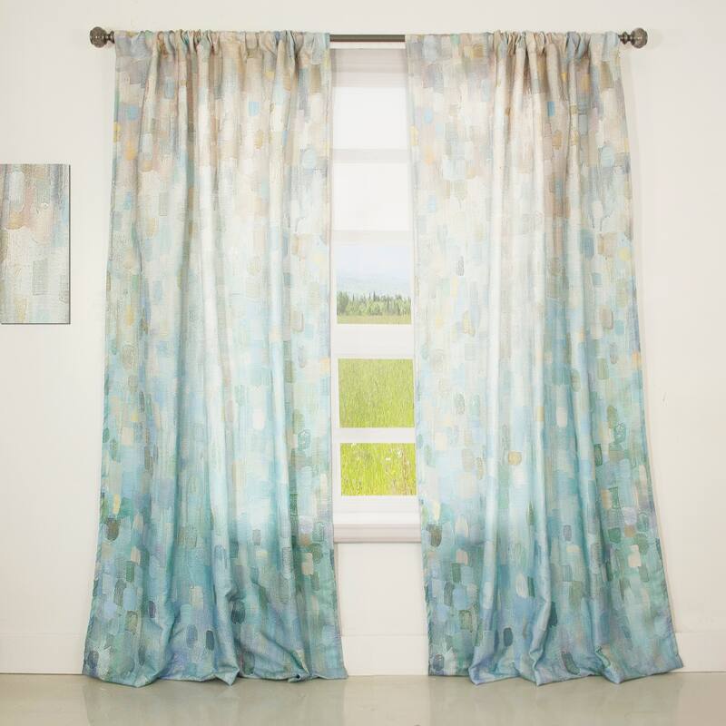 Designart 'Blocked Abstract' Nautical & Coastal Curtain Single Panel