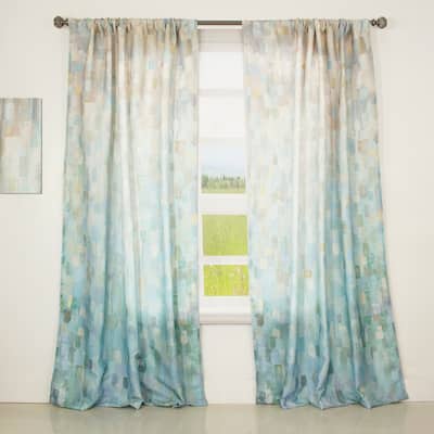 Designart 'Blocked Abstract' Nautical & Coastal Curtain Single Panel