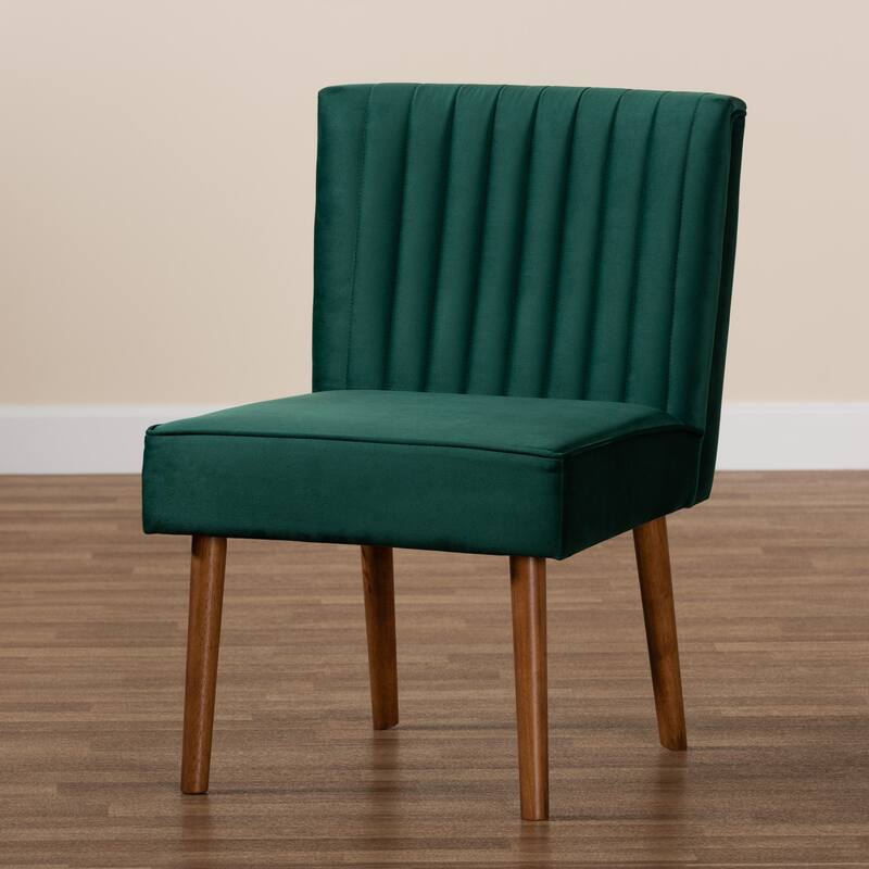 Alvis Mid-Century Velvet Upholstered Dining Chair