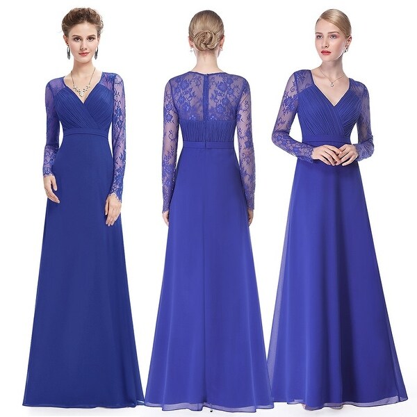 Ever-Pretty Women's Elegant V-neck Long Sleeve Evening Party Dress 08692