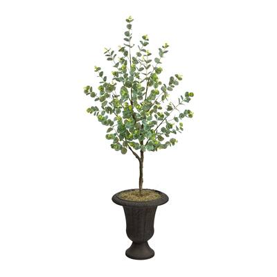 57" Eucalyptus Artificial Tree in Charcoal Urn - 14.5"