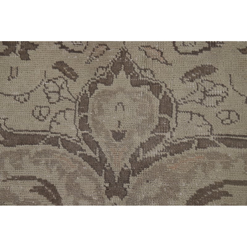 Distressed Muted Tabriz Vintage Persian Area Rug Handmade Wool Carpet - 9'4" x 12'5"