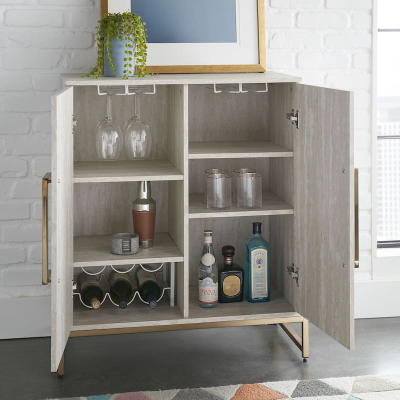 Steve Silver Lanett Wine Cabinet, White