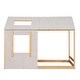 preview thumbnail 8 of 7, Enchanting Twin Size House Platform Bed with Roof Detail - Ideal for Kids