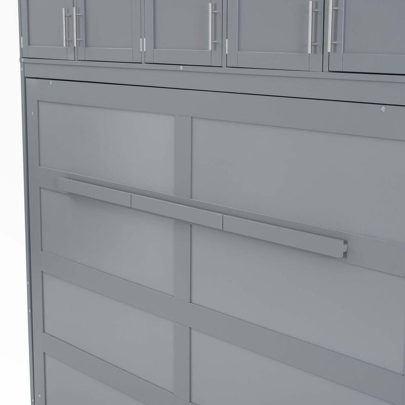 Full Size Murphy Bed Wall Bed with Top Cabinets