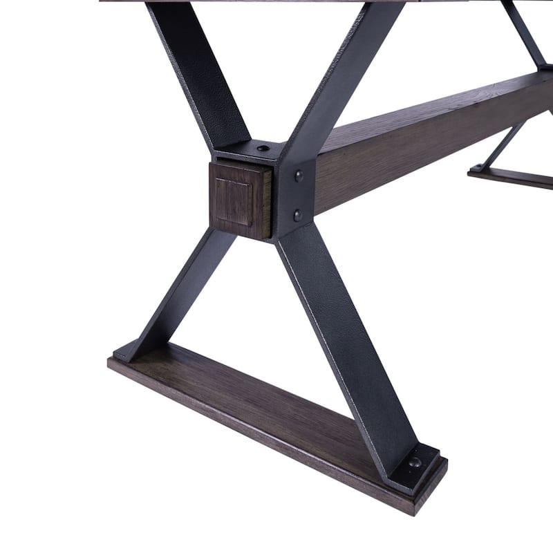 Sonoma Road Weathered Beaten Bark Antique Pewter Metal Console Bar Table