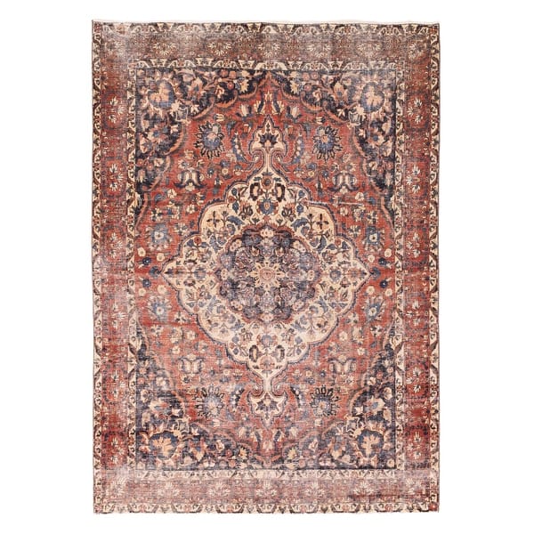 slide 2 of 9, ECARPETGALLERY Hand-knotted Antalya Vintage Red Wool Rug - 7'1 x 9'10