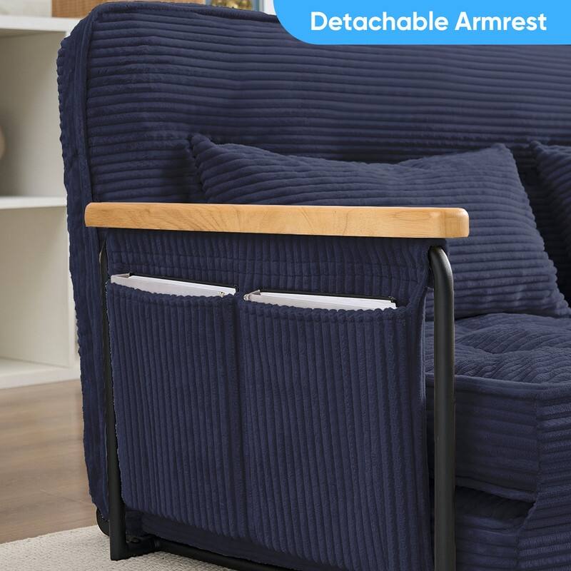 Mixoy Muti-Functional Folding Floor Sofa Bed,3-Seater,2-Seater,1-Seater Lazy Futon Sofa with 6 Position Adjustable Backrest - 53.9''*28''*26.4'' - YELLOW