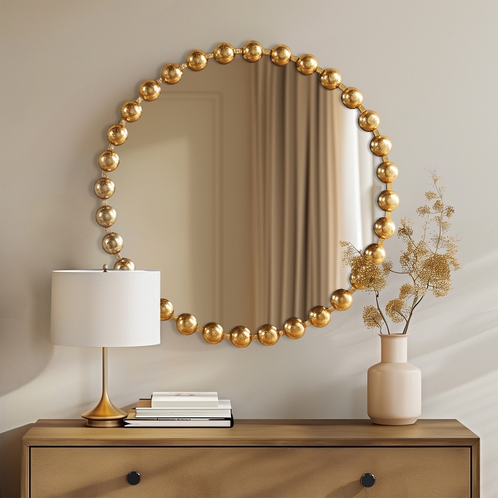 Madison Park Signature Marlowe Beaded Round Wall Mirror