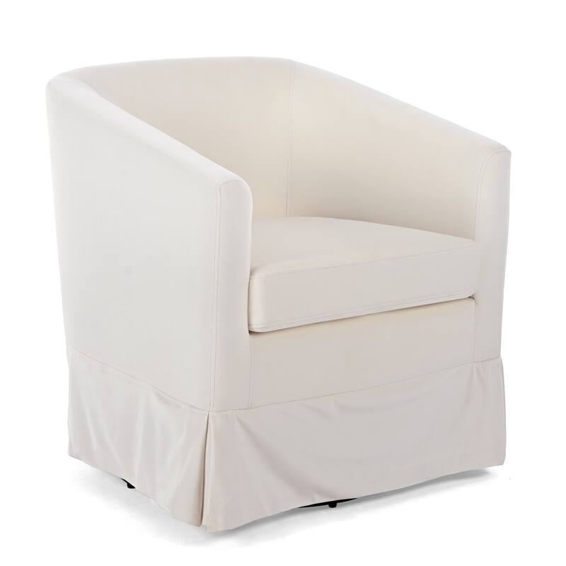Solid Wood Frame Padded Seat Swivel Chair.