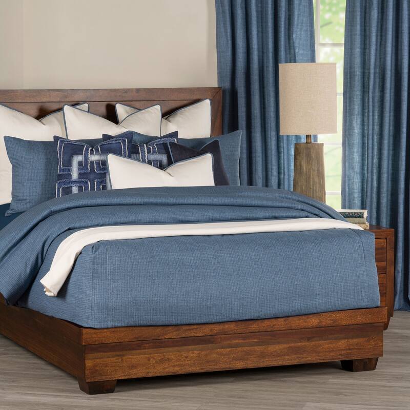 Overall Denim-Style Bed Cap Comforter Set with Sewn Corners
