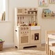 preview thumbnail 2 of 10, Costway Kids Play Kitchen, Wooden Pretend Kitchen Playset with Rattan - See Details