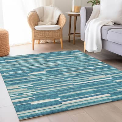Premium Washable Super Soft Geo Stripes Mayfield Rug