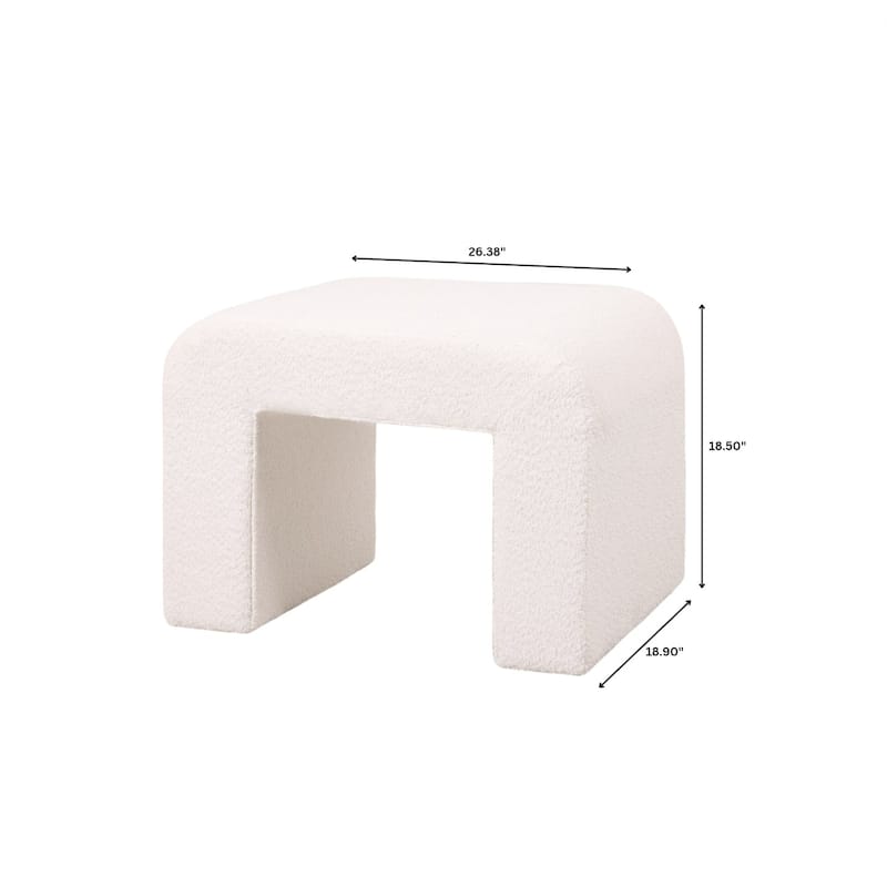 Vint 26" Modern Bench Upholstered in Velvet or Boucle With Padded Foam Seat for Living Room Bedroom Home Office
