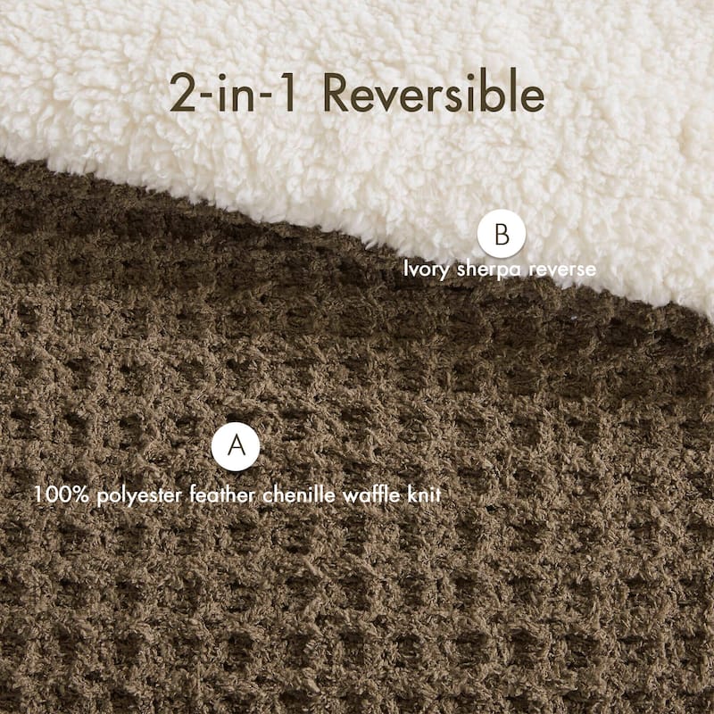 Madison Park Riordan Waffle Knit Chenille Comforter Set