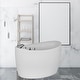 preview thumbnail 3 of 2, Japanese Style 59" X 31" Acrylic Flatbottom Deep Soaking Freestanding Air Bath Bathtub With 48 Air Jets - Tub Filler