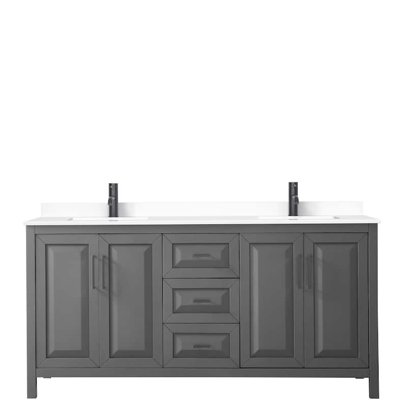 Daria 72 Inch Double Vanity, Cultured Marble Top