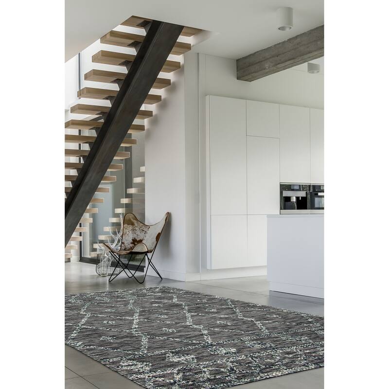 ECARPETGALLERY Braid weave Sienna Teal Wool Rug - 5'3 x 7'7