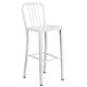 preview thumbnail 23 of 31, 30'' Round Metal Indoor-Outdoor Bar Table Set with 4 Vertical Slat Back Stools - 30"W x 30"D x 41"H