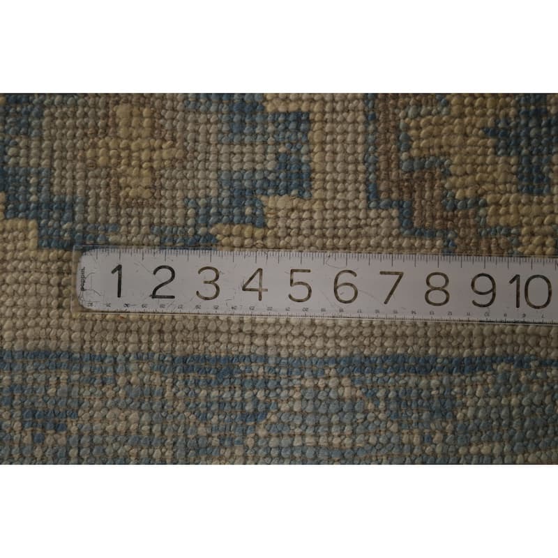 Hand Knotted Oriental 100% Wool Carpet Transitional All-Over Beige & Ivories Oushak Area Rug - 10' 9'' X 8' 5''
