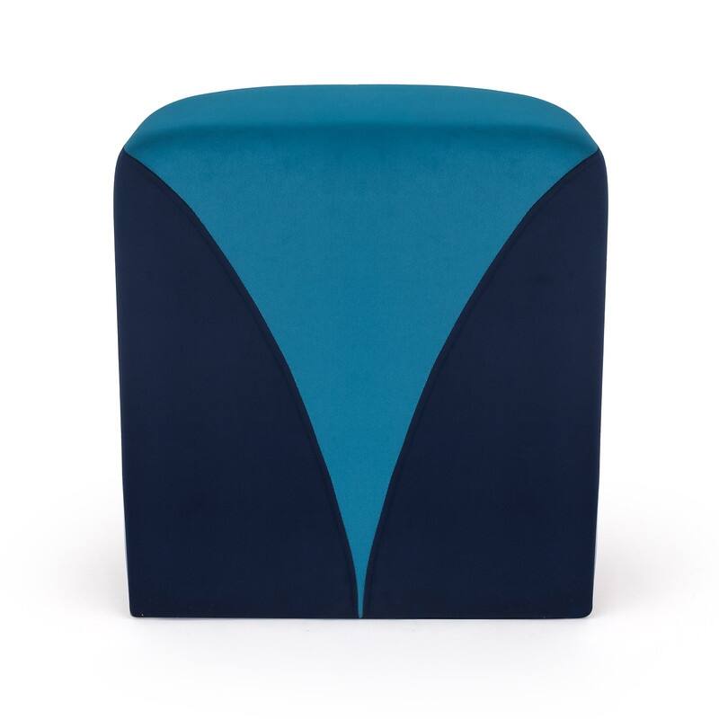 Adeco Modern Round Velvet Ottoman Foot Rest Stool Upholstered Footstool