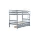 preview thumbnail 10 of 58, Rubber Wood Bunk Bed Frame with 2 Drawers,Convertible into 2 Beds