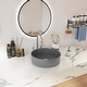 preview thumbnail 36 of 36, BNK 16 inch White Ceramic Circular Vessel Bathroom Sink