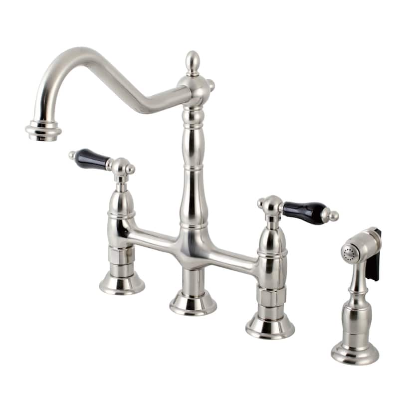 Kingston Brass Duchess 1.8 GPM Bridge Kitchen Faucet � Includes Side - Brushed Nickel