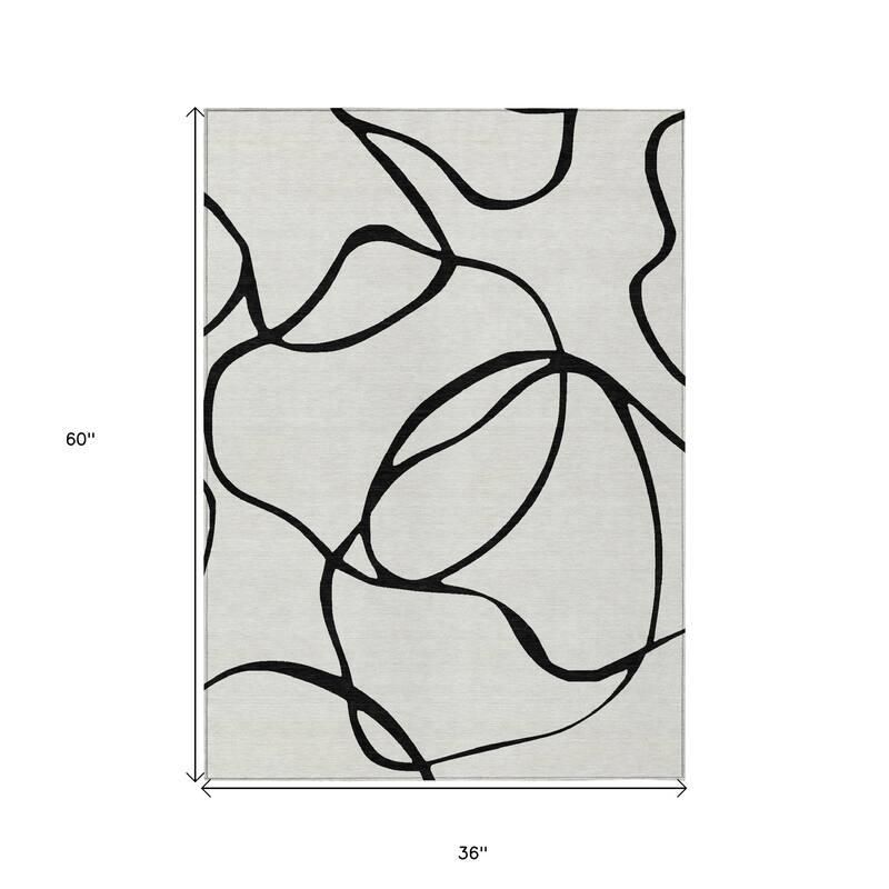 HomeRoots Abstract Transitional Rectangle Outdoor Rug