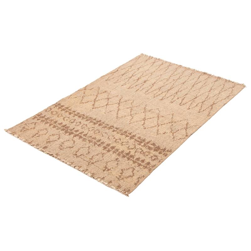 ECARPETGALLERY Flat-Weave Ankara FW Taupe Wool Tapestry Kilim - 4'8 x 6'9