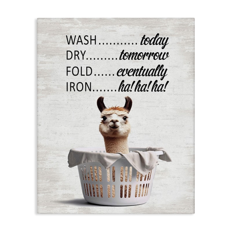 Stupell Funny Laundry Timing Canvas Wall Art Design By Lettered and Lined - 16 x 20