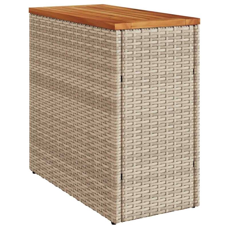 vidaXL Patio Side Table Outdoor Furniture Side Tea Coffee Table Poly Rattan - 10.8 x 22.8 x 21.7 in