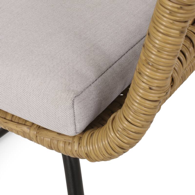 Lemere Outdoor Wicker Dining Chair with Cushion (Set of 2) by Christopher Knight Home