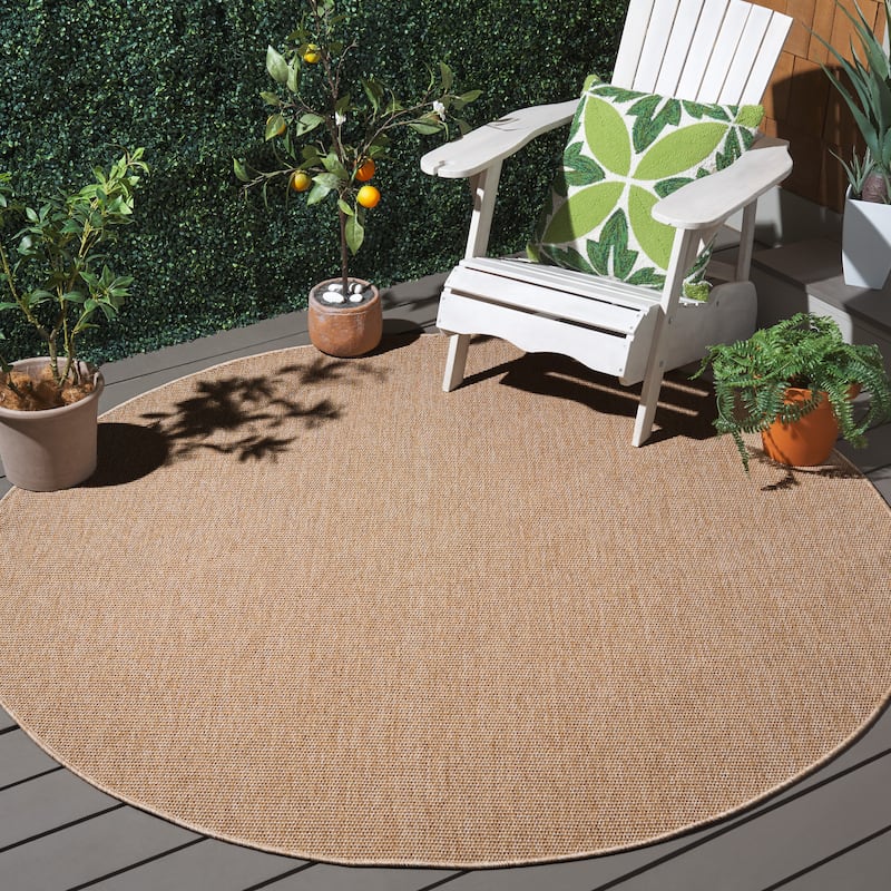 SAFAVIEH Sisal All-Weather Ajrie Indoor/Outdoor Waterproof Patio Backyard Rug - 5'3" Round - Natural
