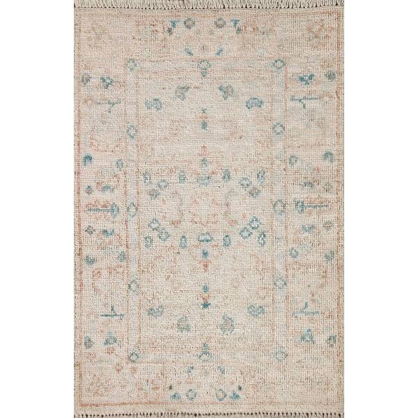 slide 2 of 19, Geometric Traditional Oushak Turkish Oriental Rug Handmade Wool Carpet - 1'11" x 2'11"