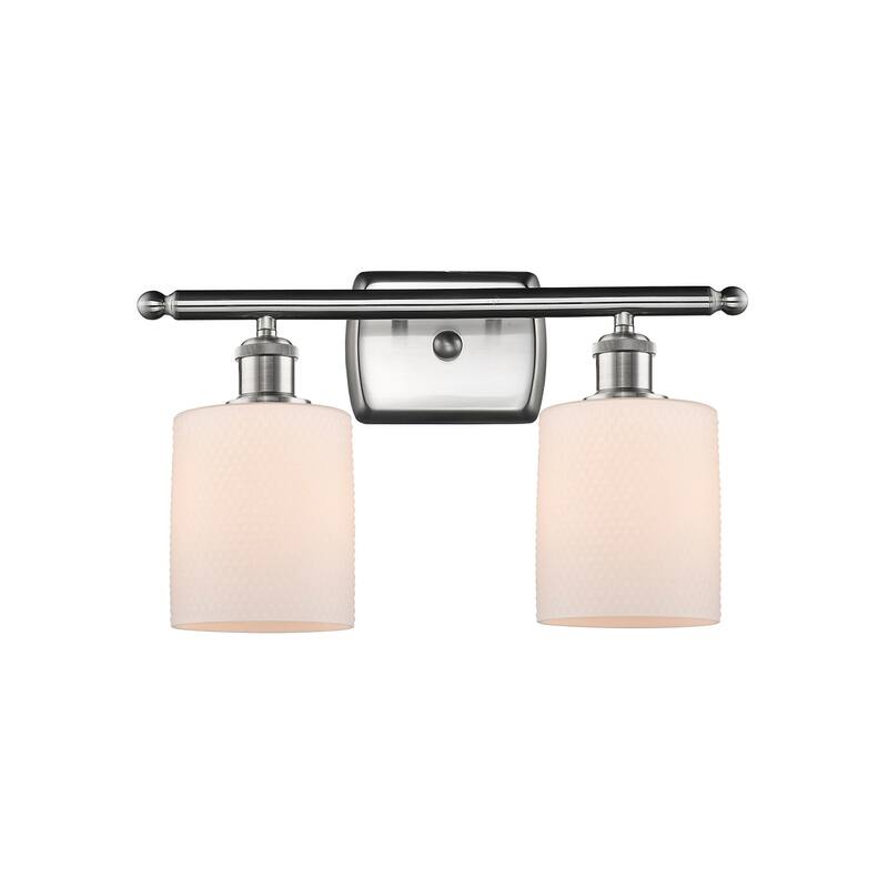 Innovations Lighting Cobbleskill 2 Light 16" Wide Bathroom Vanity - Brushed Satin Nickel / Matte White